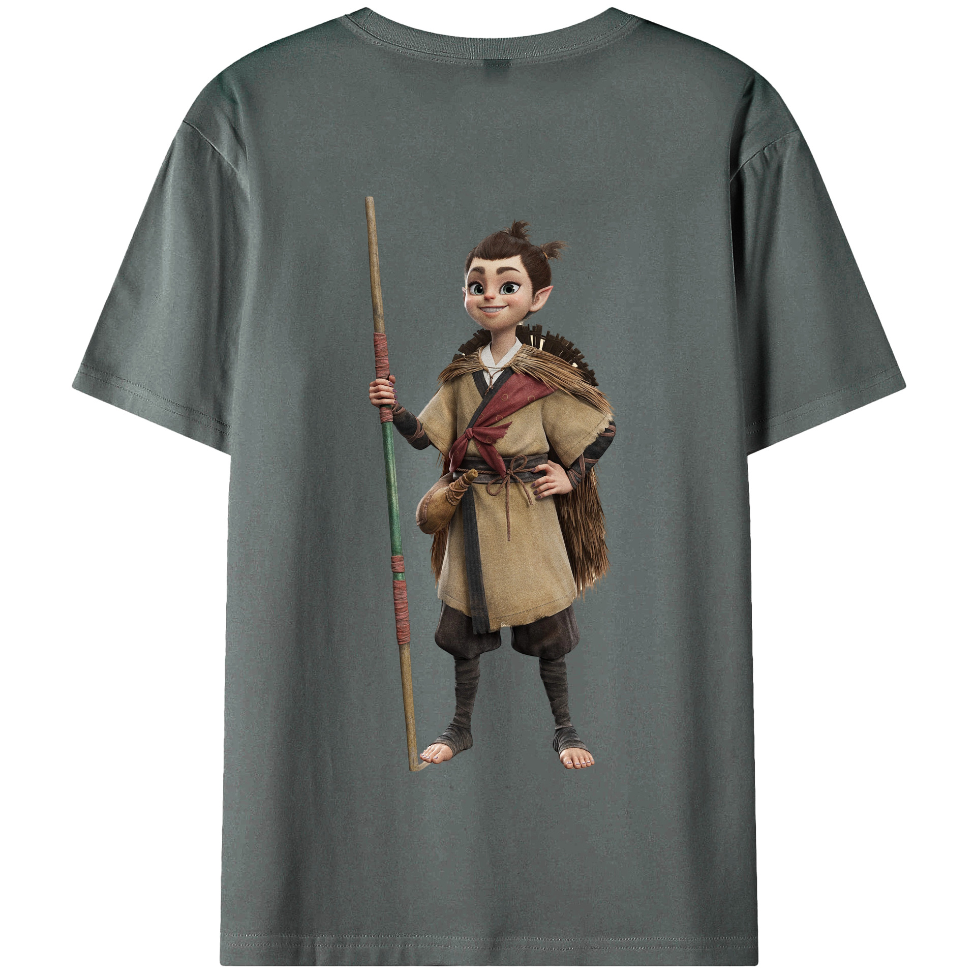 （画像用） Ne Zha 2 ナタ 魔童の大暴れ 綿100％半袖Tシャツ（背面プリント）